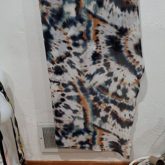 BCBCMaxAzria Tara Dress - Multicolor Abstract Tie Dye - Asymmetrical Maxi Dress - Picture 6 of 15